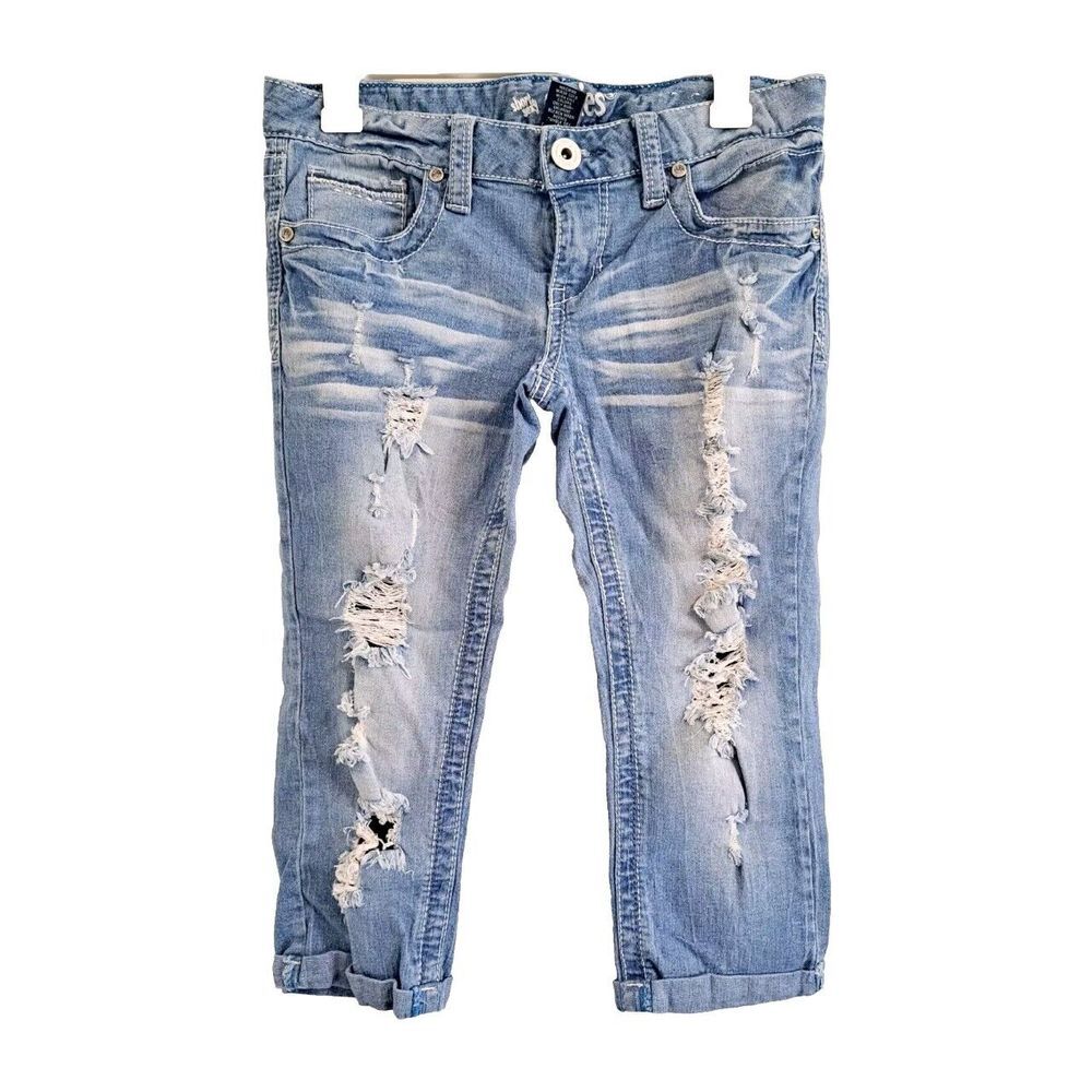 Series 31 Short Sexy Selena Womens Size 5 Blue Jeans Distressed Crop